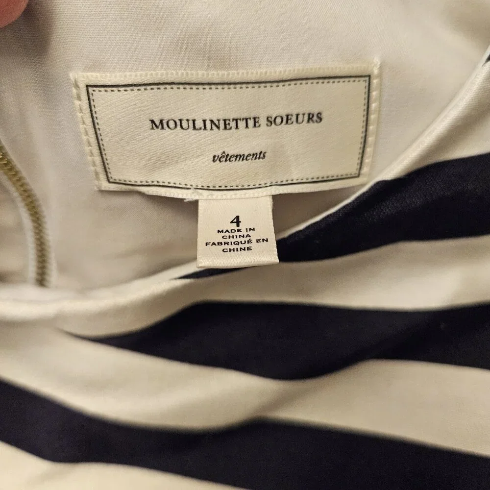 Anthropologie x Moulinette Soeurs Dress stripe floral sleeveless Size 4 - Picture 5 of 9